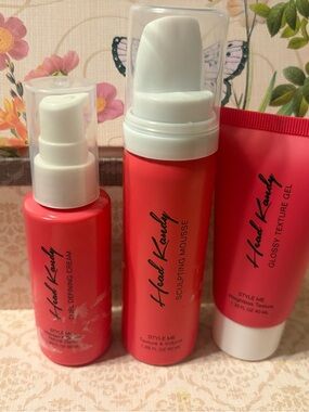 Hebah Kandly Sculpting Mousse & Hair Styling Trio - Coral Pink